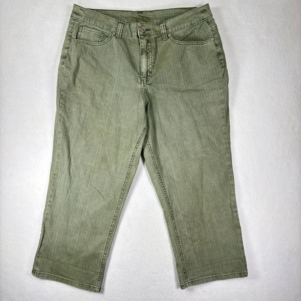 Christopher & Banks Petite Crop Pants Womens 14P Cotton Stretch Straight Casual